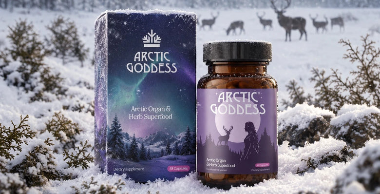 Arctic Goddess box and jar in the snow